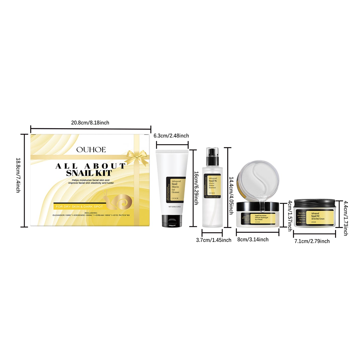 COATHSEA-Premium Schnecken-Pflegebox: Regenerierender Mucin-Komplex mit 24K Gold-Geschenkverpackung