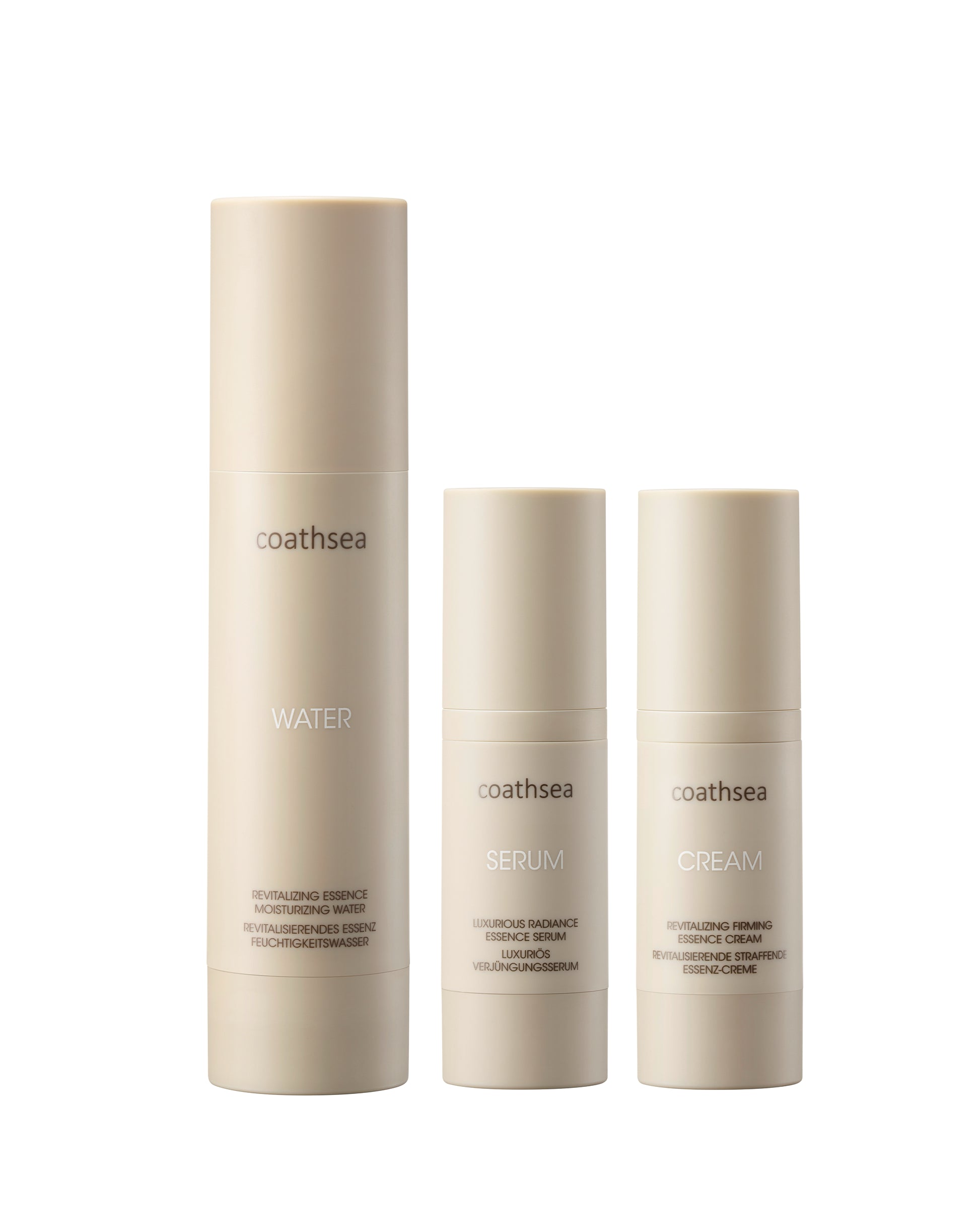 Coathsea Revitalisierendes Feuchtigkeits-Essenz-Wasser + Coathsea Luxuriöses Strahlkraft-Essenz-Serum + Coathsea Revitalisierende Straffende Essenz-Creme